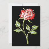Invitation Rose de couleur simple (Dos)