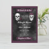 Invitation Rose de crâne de squelette jusqu'à ce que la mort  (Debout devant)