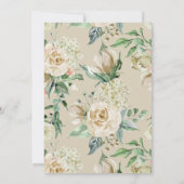 Invitation Rose de crème Bud Hydrangea Aquarelle Classique (Dos)
