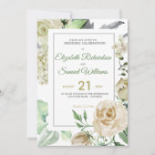 Invitation Rose de crème Bud Hydrangea Aquarelle Classique (Devant)