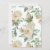 Invitation Rose de crème Bud Hydrangea Aquarelle Classique (Dos)