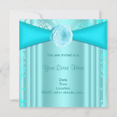 Invitation Rose de Damas sarcelle sarcelle bleu pour toutes o (Dos)