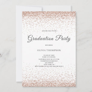 Invitation Rose de diplôme Gold Parties scintillant Party Inv