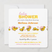 Invitation rose de douche de bébé de points de (Devant)