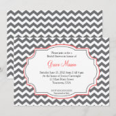Invitation rose de douche de Chevron (Devant / Derrière)