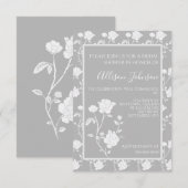Invitation Rose de douche nuptiale gris (Devant / Derrière)