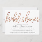 Invitation rose de douche nuptiale or avec Parties (Devant)