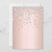 Invitation Rose de douche nuptiale or floraux diamants (Dos)