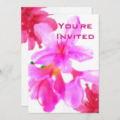 Invitation Rose de fête (Devant / Derrière)