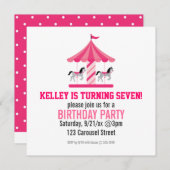 Invitation rose de fête d'anniversaire de (Devant / Derrière)