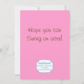 Invitation rose de fête d'anniversaire de filles (Dos)