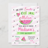 Invitation rose de fête d'anniversaire de pastèque (Devant)