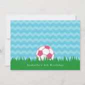 Invitation rose de fête d'anniversaire du football (Dos)