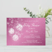 Invitation Rose de fête de babioles de baby shower élégant (Debout devant)