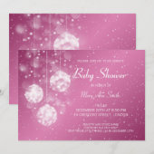 Invitation Rose de fête de babioles de baby shower élégant (Devant / Derrière)