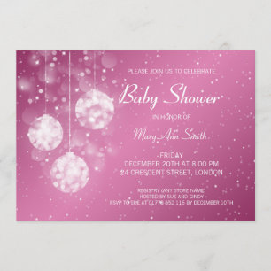 Invitation Rose de fête de babioles de baby shower élégant