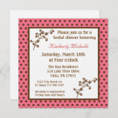 invitation rose de Fête de la mariée de à petits (Devant / Derrière)