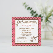 invitation rose de Fête de la mariée de à petits (Debout devant)