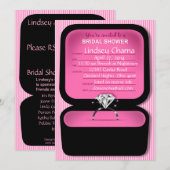 Invitation Rose de Fête de la mariée de boîte d'anneau de (Devant / Derrière)