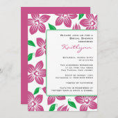 Invitation rose de Fête de la mariée de cadre (Devant / Derrière)