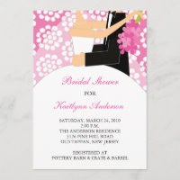 Invitation rose de Fête de la mariée de jeune