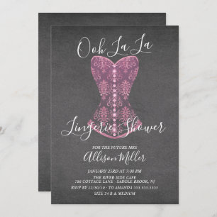 Invitation rose de Fête de la mariée de lingerie