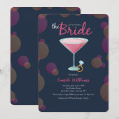 Invitation rose de Fête de la mariée de Martini (Devant / Derrière)