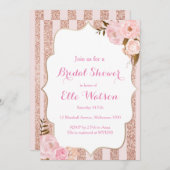 Invitation rose de Fête de la mariée d'or (Devant / Derrière)