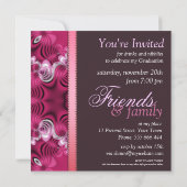 Invitation rose de fête de remise des diplômes de (Dos)