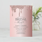 Invitation Rose de Fête des mariées fille - de Parties scint (Debout devant)