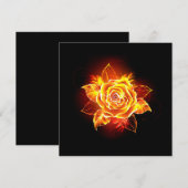 Invitation Rose de feu en fleurs (Devant / Derrière)