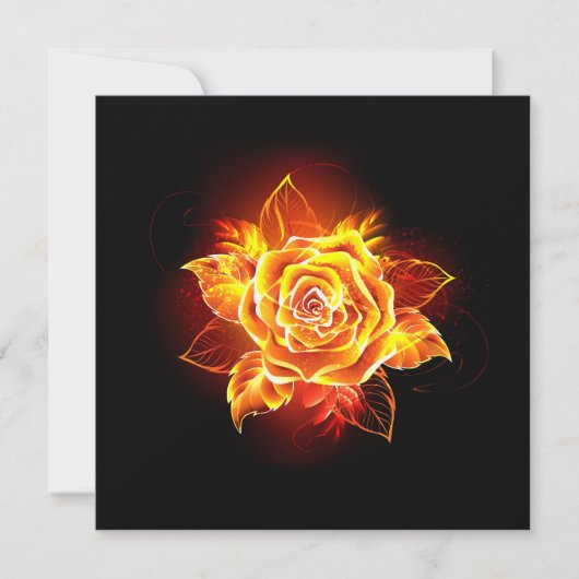 Invitation Rose de feu en fleurs (Devant)