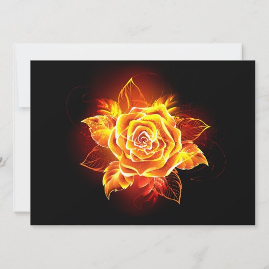 Invitation Rose de feu en fleurs (Devant)