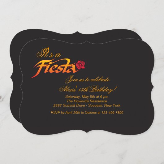 Invitation rose de fiesta (Devant / Derrière)