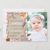 Invitation Rose de fille de bûcheron d'invitation (Devant)