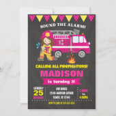 Invitation Rose de fille d'invitation d'anniversaire de (Devant)