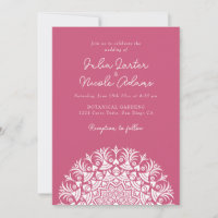 Rose de framboise rose abstrait Mandala Mariage
