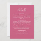 Invitation Rose de framboise rose abstrait Mandala Mariage (Dos)