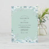 Invitation Rose de glace de mer Wedding (Debout devant)