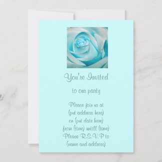 Invitation Rose de glace turquoise