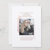 Invitation rose de graduation 2024 Gold Script 2 Photos Grad (Dos)