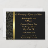Invitation rose de Halloween de boule de mascarade (Dos)