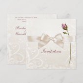 Invitation Rose de Heart Flourish (Devant / Derrière)