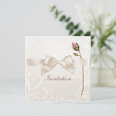 Invitation Rose de Heart Flourish (Debout devant)