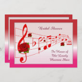 Invitation Rose de la douche nuptiale (Devant / Derrière)