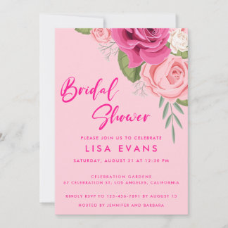 Invitation Rose de la douche nuptiale rose