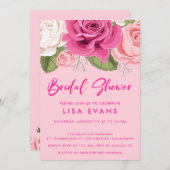 Invitation Rose  de la douche nuptiale rose (Devant / Derrière)