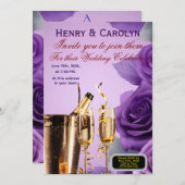 Invitation Rose de la fête (Devant / Derrière)