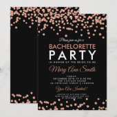Invitation Rose de la fête de Bachelorette Parties scintillan (Devant / Derrière)