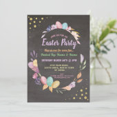 Invitation rose de la fête de Pâques EGG Flower Pa (Debout devant)